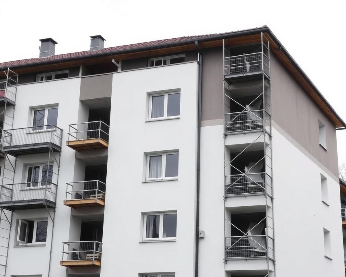 Wohnungsbauprojekt im Bau